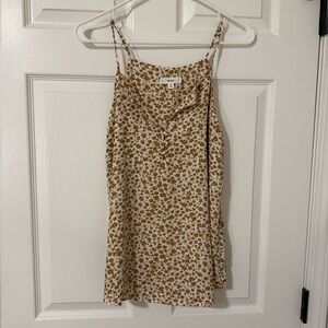 💚BOGO- Mini Brown Floral Button-Up Blouse